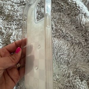 Loopy Case Clear Phone Cover iPhone 15 pro max loopy opal checkered case